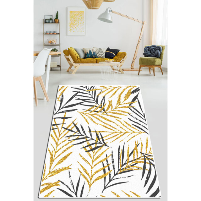 Tomalin Acacia Ekru Shaggy Yellow/Black/White Rug