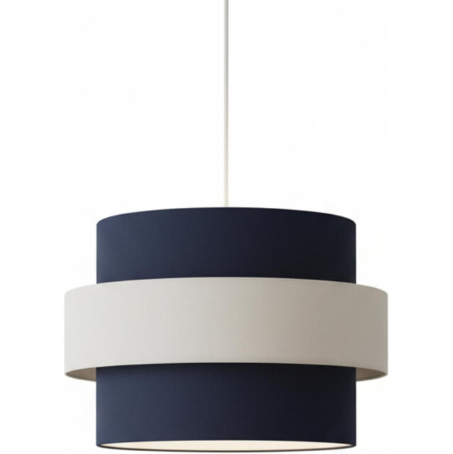 Double Layer Drum Shade 30cm Dia' - Navy Grey Mist
