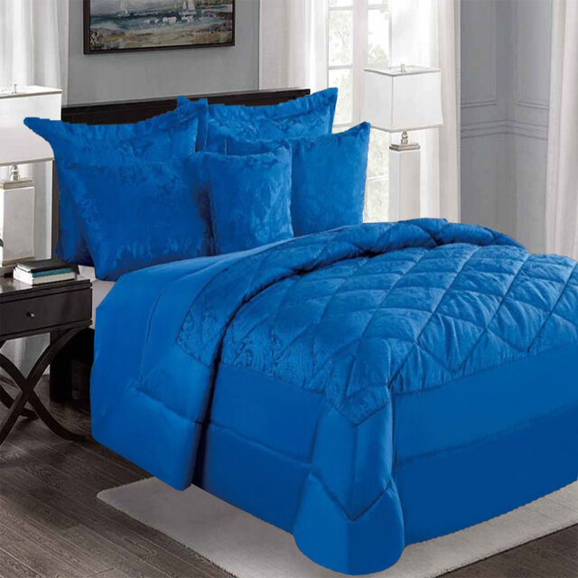 Cleo Quilted Bedspread Set Polyester Bed Throw with Pillow Shams