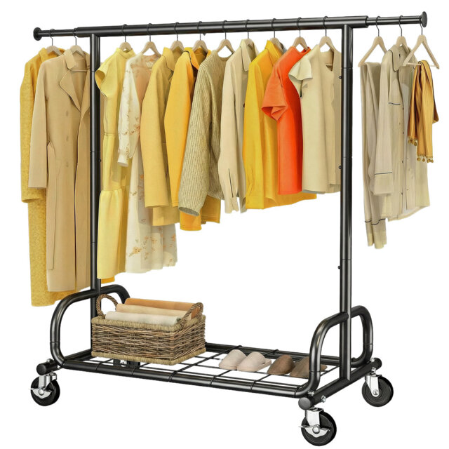 Adjustable Rolling Clothing Rack