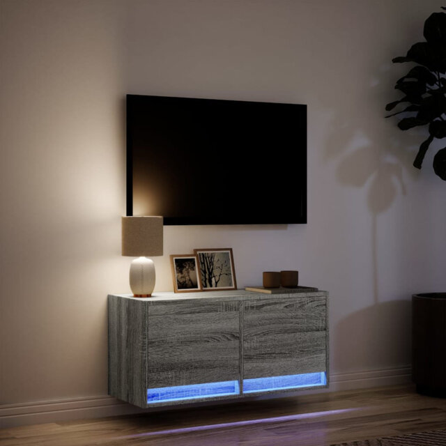 Vidaxl TV Wall Cabinet with LED Lighting 31 x 38cm