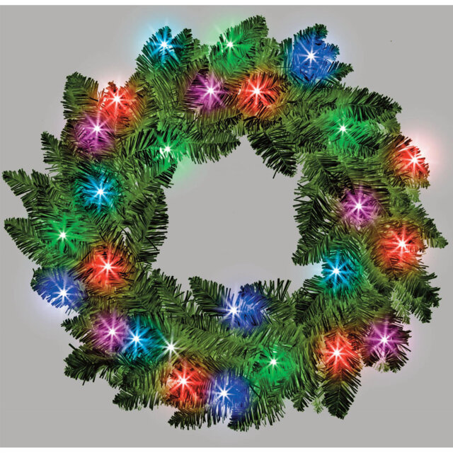 Faux Lighted PVC 21.65cm Christmas Wreath
