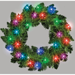 Faux Lighted PVC 21.65cm Christmas Wreath