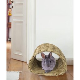 Sea Grass House Tunnel Hutch, Woven Hut For Laying Or Sleeping - Comfort, Warmth, Security, Pet-Safe, Edible Chew Home For Bunny, Rabbits, Chinchilla