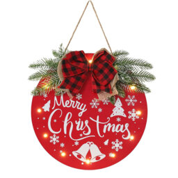 Christmas Wooden Welcome Sign Red 12 in. x 12 in. by Wooden Wall Art