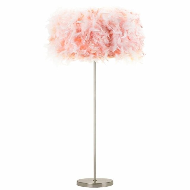 Mcclellan Modern and Chic Real Feather Floor Lamp with Base and Switch