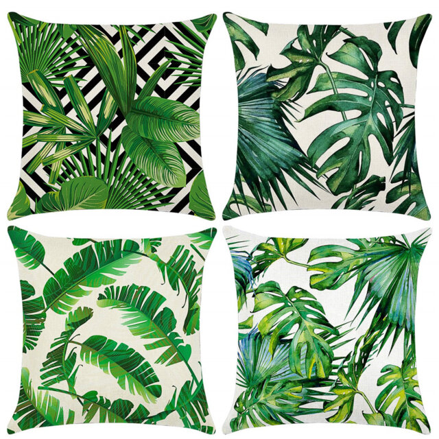 Alliene Green Square Cushion Cover