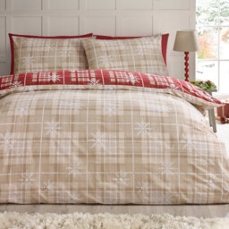 Christmas Scandi Check Reversible Duvet Cover Set