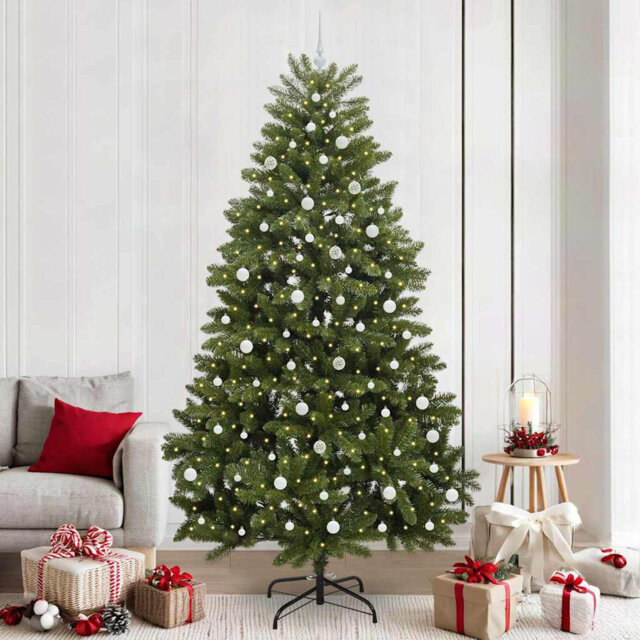 Artificial Christmas Tree with Stand Green PVC and Metal