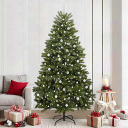 Artificial Christmas Tree with Stand Green PVC and Metal