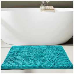 Chenille Bathroom Rug 50x80cm Plush Microfiber Bath Mat Absorbent Quick Dry Non Slip Rubber Back Machine Washable