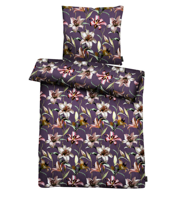 Daisylynn Purple/Pink Sateen 2 Piece Duvet Cover Set