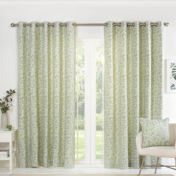 Sade Fully Lined Ready Made Floral Eyelet Curtains