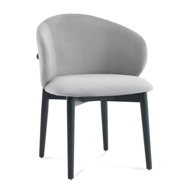 Clifton Velvet Fabric Walnut Effect Solid Wooden Frame Dining Chair