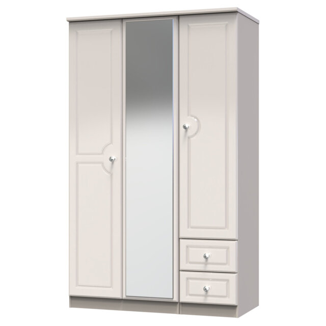 Conover Tall Triple Small Drawer Mirror Wardrobe in Kashmir Gloss & Kashmir