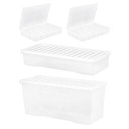 Wham Festive 4 Piece Tree, Decoration & 2 Bauble Storage Boxes Clear