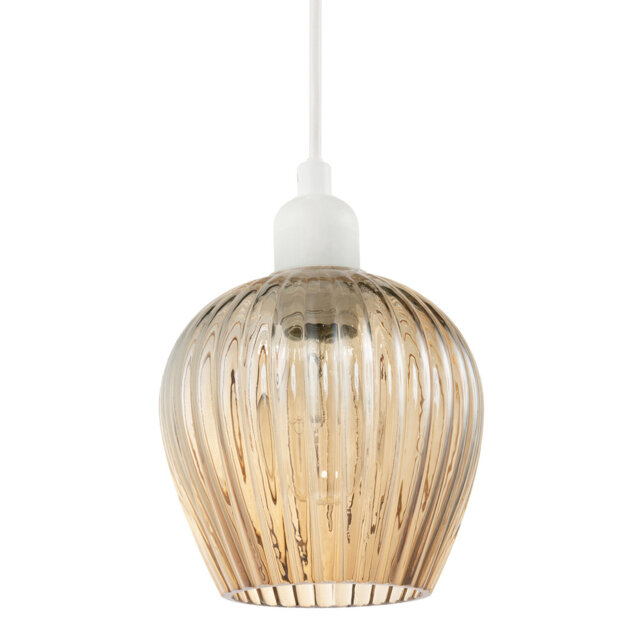 Modern Easy Fit Pendant Lighting Shade With Ridged Fluted Lines By
