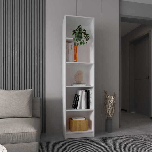 Home Xs bookcase with 5-tier shelves and slim design