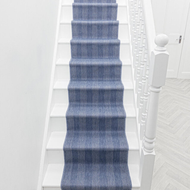 Stripes Blue Stair Runner â Reversible, Durable & Hardwearing Carpet for Stairs & Staircases, Multiple Lengths