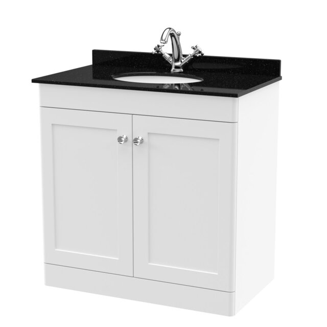 Classique 820mm Free-standing Single Bathroom Vanity with Marble Vanity Top