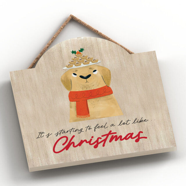 Feel Like Christmas Santa Paws Wooden Plaque Vivid Squid Wholesale Wall Decor