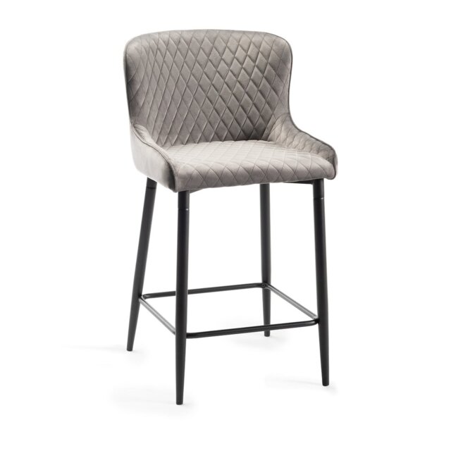Mireille Upholstered Adjustable Height Counter Stool with Metal Frame