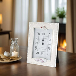 Traditional Roman Numeral Resin Quartz Movement / Crystal Tabletop Clock White