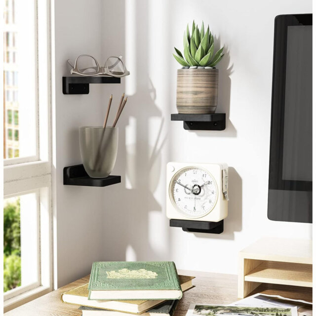 Floating Shelves For Wall Set Of 4, Decorative Wooden Shelves Wall Mounted