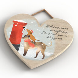 If Kisses Were Snowflakes Wooden Heart Plaque Vivid Squid Wholesale Wall Decor