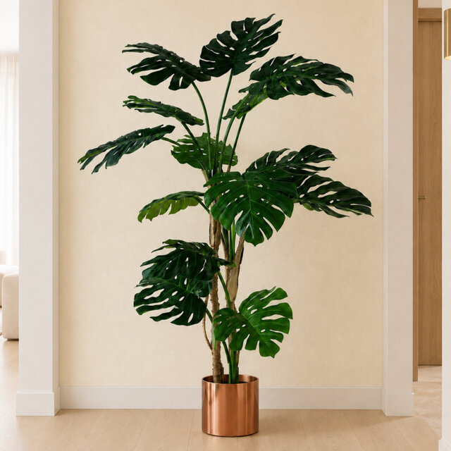 150cm Faux Monstera Tree in Metal Pot