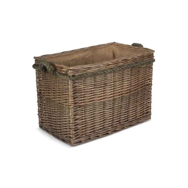 Coaling Wicker Rope Handled Log Basket with Lining