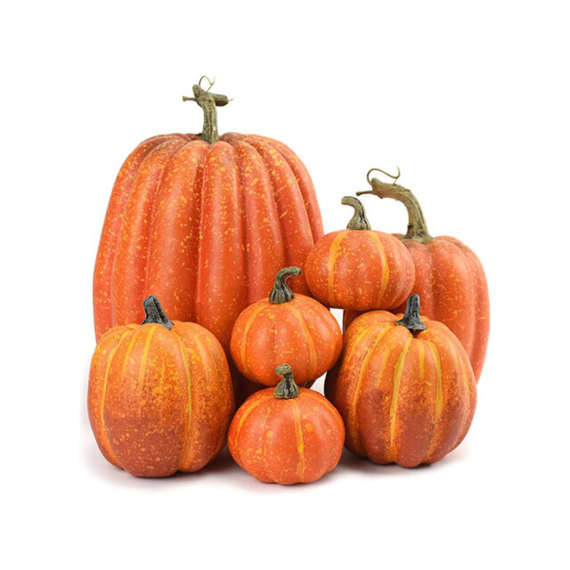 7Pcs Artificial Pumpkin,Fake Pumpkin,Autumn Decoration For Thanksgiving Halloween Christmas