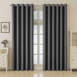 Aspire Homeware 100% Polyester Room Darkening Blackout Eyelet Curtains (Set Of 2)