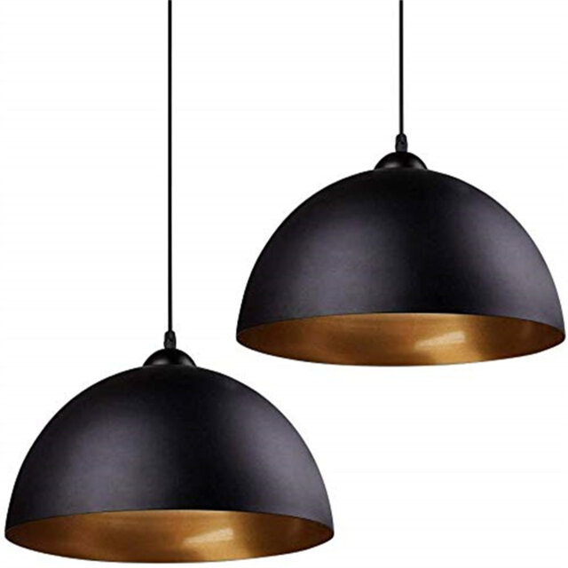Modern industrial pendant-2 x vintage pendant light wide lamp chandelier made of iron hanging lamp E27 lamp socket ceiling light for kitchen basement
