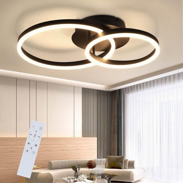 Black Dimmable Acrylic LED Flush Mount Ceiling Light