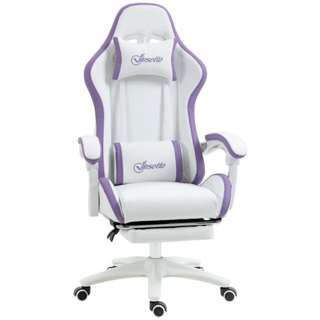 Vinsetto Gaming Chair with Reclining High Back Footrest