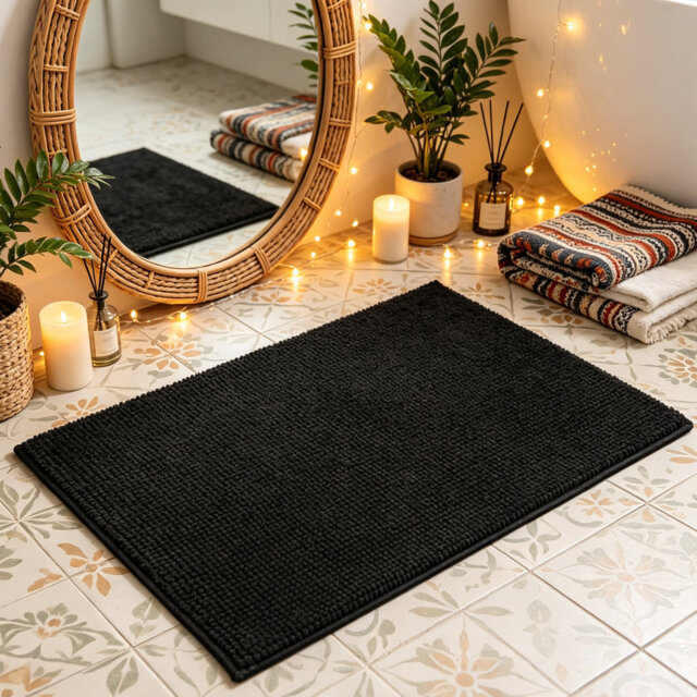 Soft Microfibre Non-Slip Bath Mat for Quick Dry & Safety