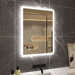 Bathroom LED Mirror With Dimmable 3 Color Lighting, Anti-fog Function, Touch Sensor, Horizontal/Vertical Wall Mounted,IP54
