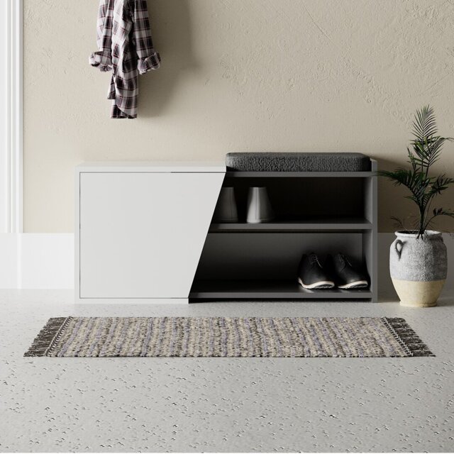 Aero Upholstered Storage Bench Entryway & Hallway Seating with Shoe Storage