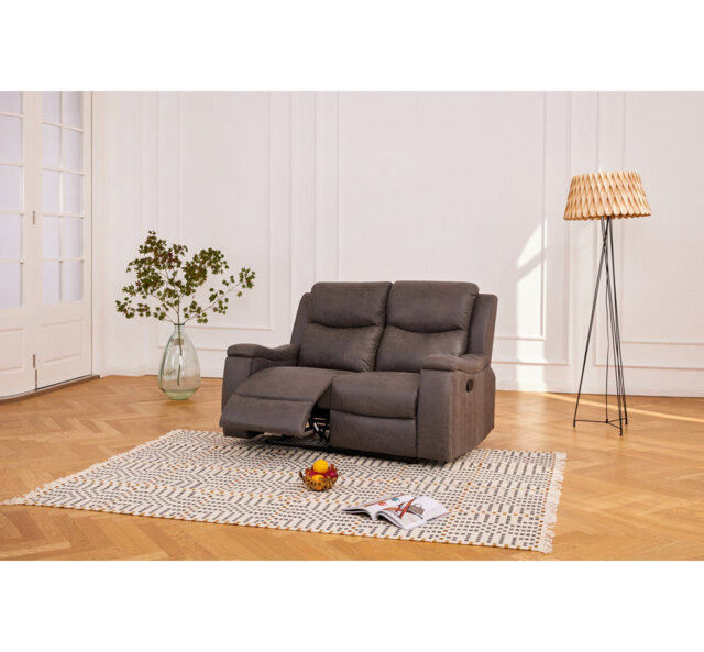 Gough 148Cm Faux Leather Pillow Top Arm Reclining Sofa