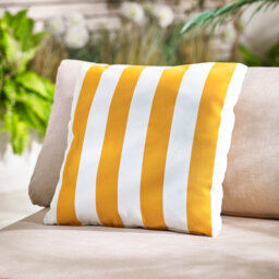 x2 Indoor / Outdoor Striped Square Scatter Throw Cushions - Splash Proof Bold Design
