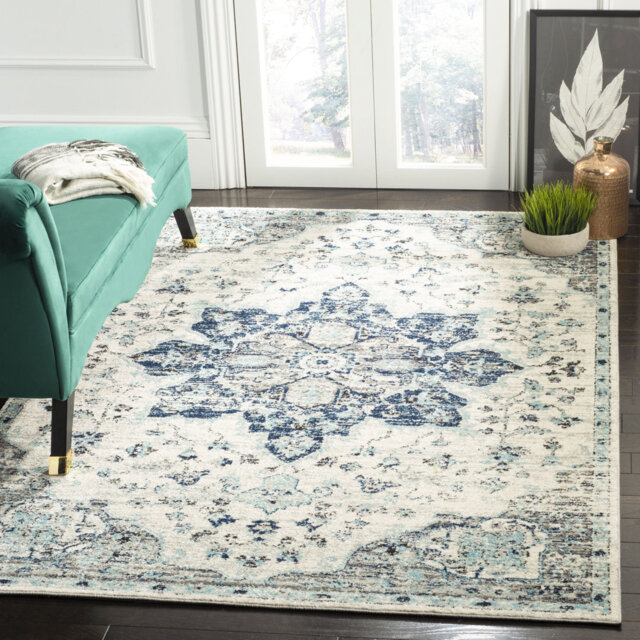 Sylacauga Hooked Ivory/Navy Rug