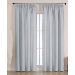 140Wx220L Farmhouse Faux Linen Textured Curtains 2 Panels,Semi Light Filtering Window Drapes for Living Room