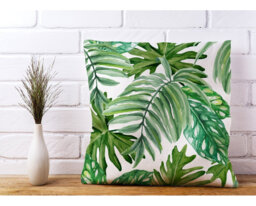 Wandle EXOTIC RAINFOREST LEAVES Floral Square Throw Cushion