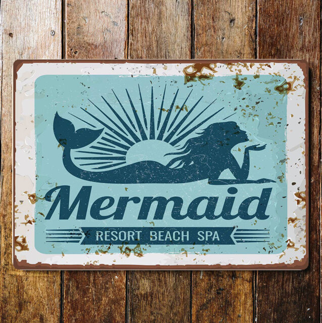Kaily Mermaid Resort Beach Spa Metal Wall DÃ©cor