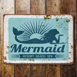 Kaily Mermaid Resort Beach Spa Metal Wall DÃ©cor
