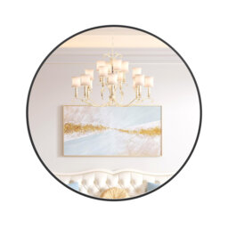 Round High Quality Metal Framed French Cleat Mounted Wall Decor Bathroom Vanity Mirror