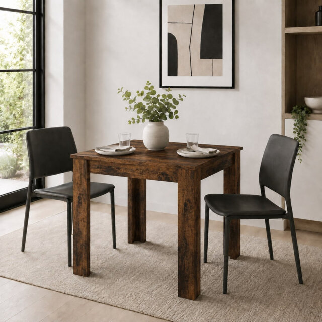Melamine Dining Table with Chunky Legs for Kitchen Dining Room Furniture