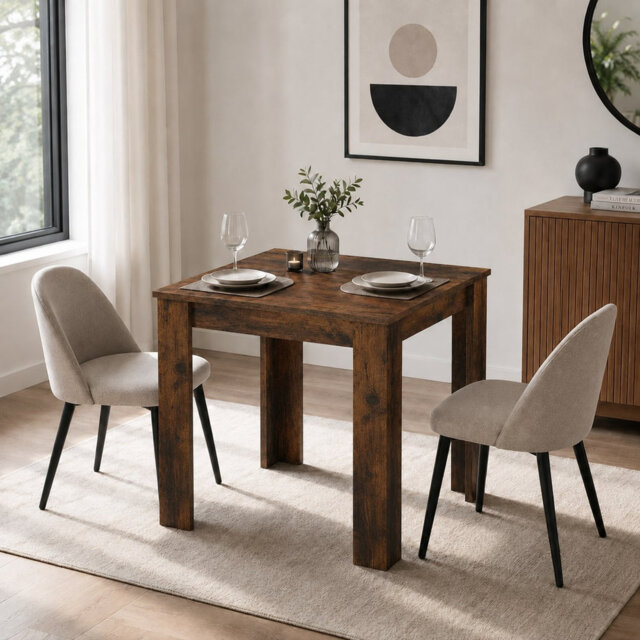 Melamine Dining Table with Chunky Legs for Kitchen Dining Room Furniture