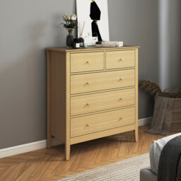Rover 2 + 3 Chest of Drawers, Oak-Effect Finish, Metal Runners